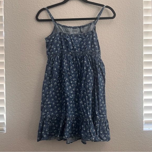 Gymboree Girls Size 12 Denim Style Dress With White Flowers - Picture 5 of 6